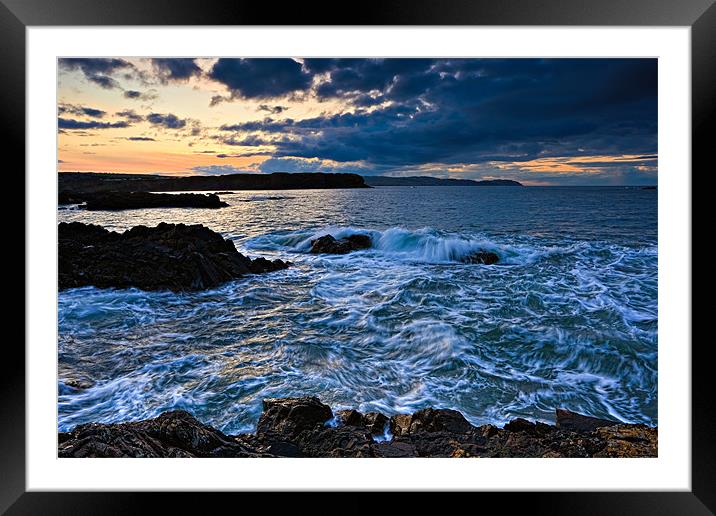 Eyemouth Sunset, Scottish Borders, Scotland Framed Mounted Print by David Lewins (LRPS)