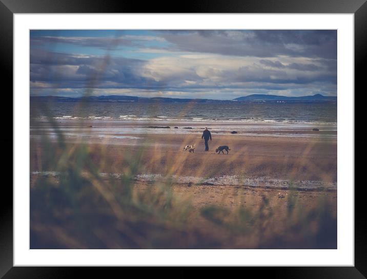 Beach stroll Framed Mounted Print by Steven Lennie