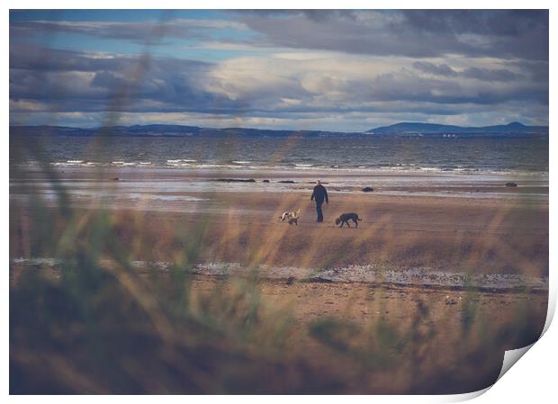 Beach stroll Print by Steven Lennie