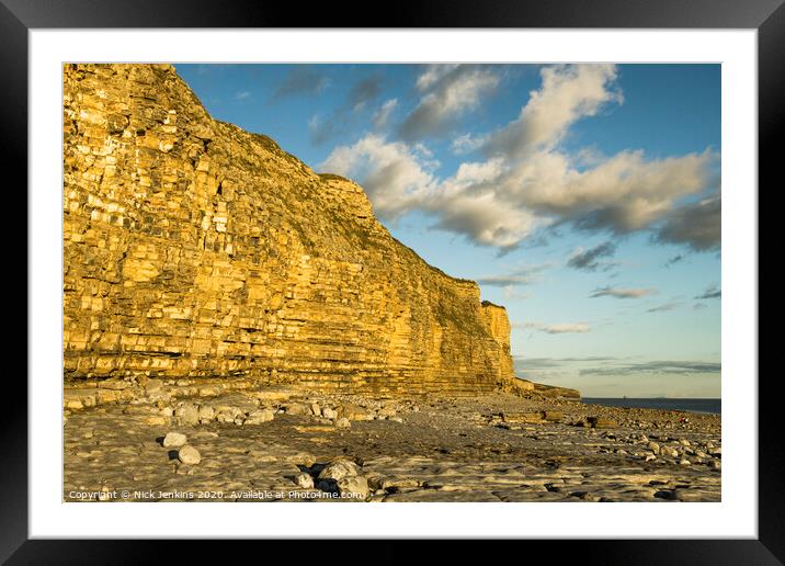 Limestone Cliffs Llantwit Major Beach Framed Mounted Print by Nick Jenkins