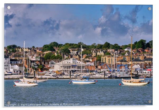 Cowes Yacht Haven Acrylic by Wight Landscapes