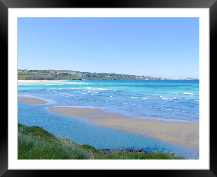 It’s A Beautiful Day. Hayle Beach, Cornwall  Framed Mounted Print by Beryl Curran