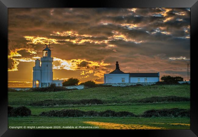 St Catherines Sunset Framed Print by Wight Landscapes