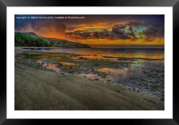 Twilight Spectacle in Rodrigues Island Framed Mounted Print by Gilbert Hurree