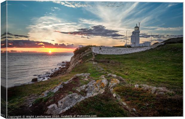 St Catherines Lighthouse Isle Of Wight Canvas Print by Wight Landscapes