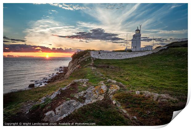 St Catherines Lighthouse Isle Of Wight Print by Wight Landscapes