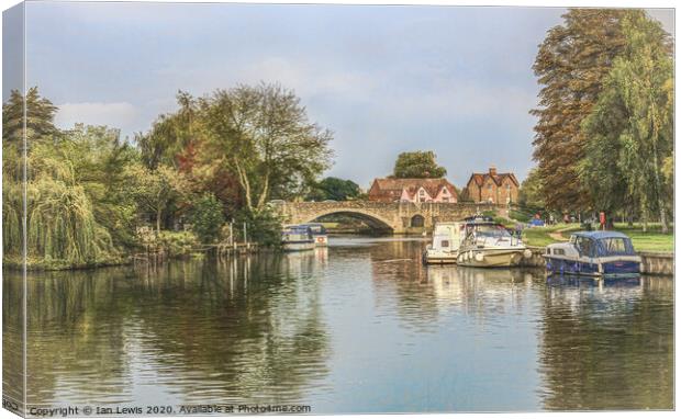 Abingdon Bridge Over The Thames Canvas Print by Ian Lewis