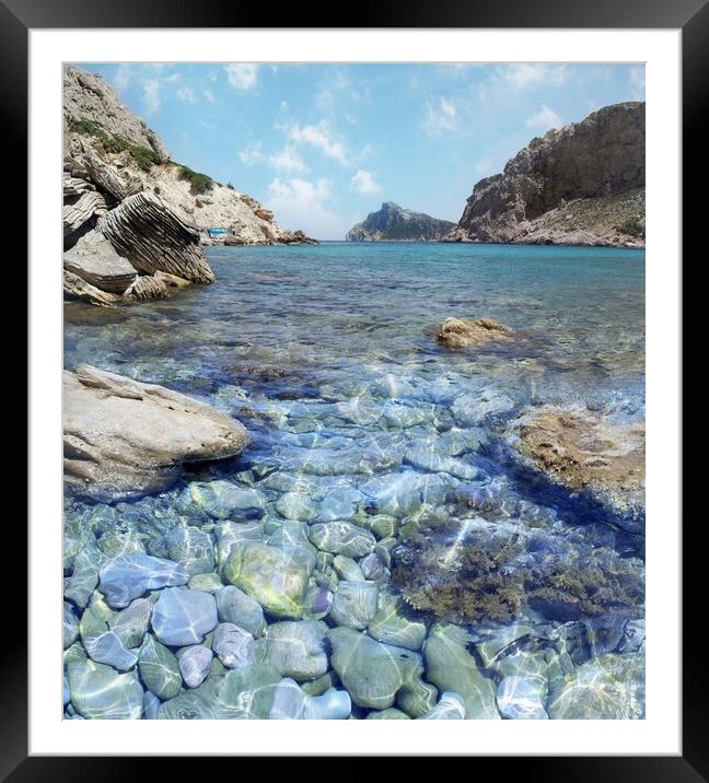 Puerto Pollensa The Boquer Bliss Framed Mounted Print by Louise Godwin