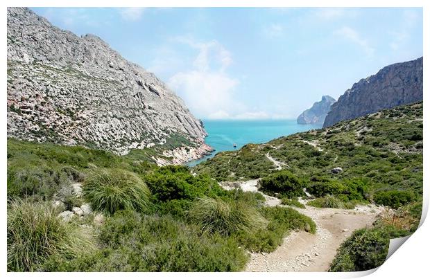 The Boquer Trail Puerto Pollensa Print by Louise Godwin