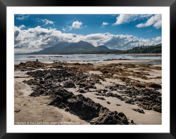 Croagh Patrick in clouds seen from Louisburgh small harbor, Ireland Framed Mounted Print by Frank Bach