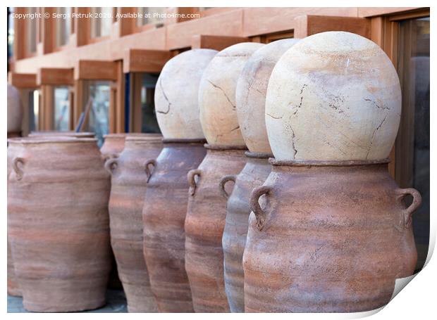Large earthenware pots for sale Print by Sergii Petruk