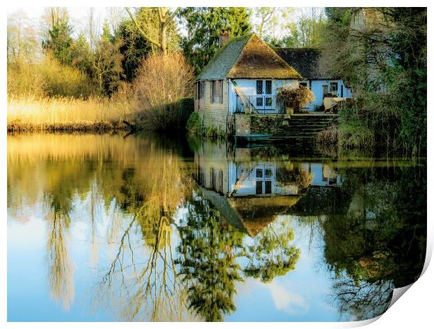 Sussex Boathouse  Print by Beryl Curran