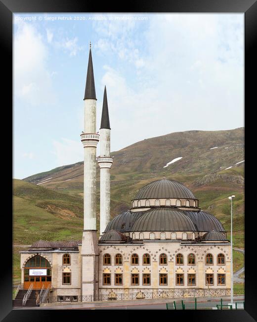 ERCIYES, TURKEY - MAY 5, 2018: Erciyes mosque near Mount Erciyes Framed Print by Sergii Petruk