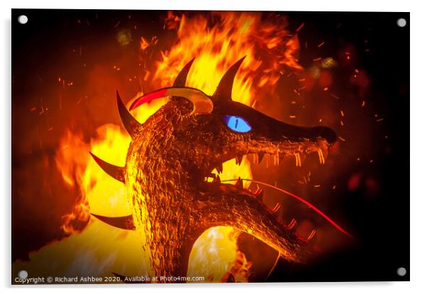Fiery Dragon Acrylic by Richard Ashbee