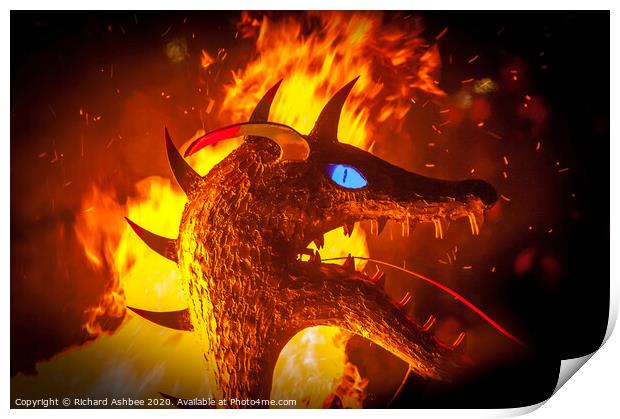 Fiery Dragon Print by Richard Ashbee