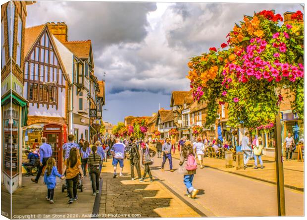 Street life in Stratford Upon Avon  Canvas Print by Ian Stone