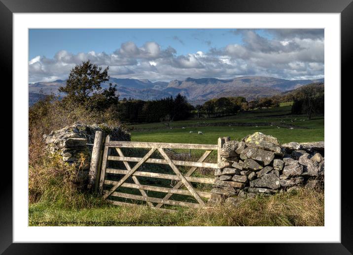 Langdale Pikes Framed Mounted Print by Beverley Middleton