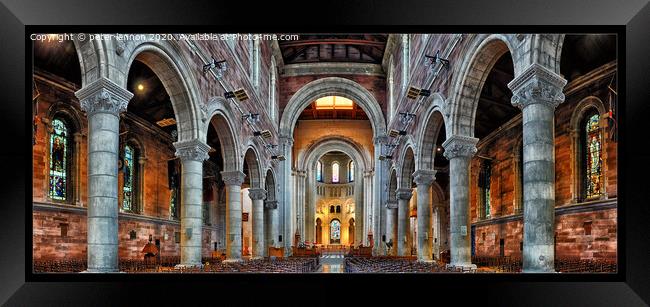 The Aisle of St Annes Cathedral, Belfast Framed Print by Peter Lennon
