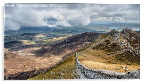 Slieve Bearnagh Acrylic by Peter Lennon