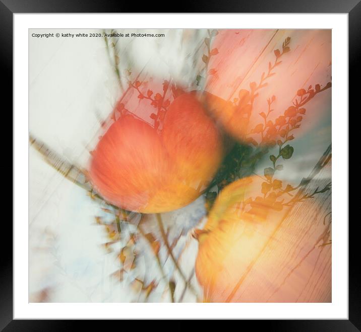 autumn apples, Framed Mounted Print by kathy white