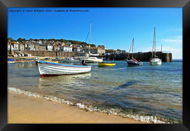 mousehole harbour cornwall Framed Print by Kevin Britland