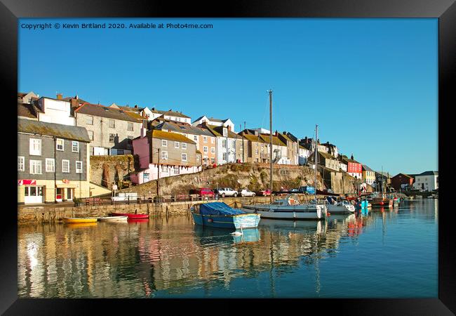 mevagissy harbour cornwall Framed Print by Kevin Britland
