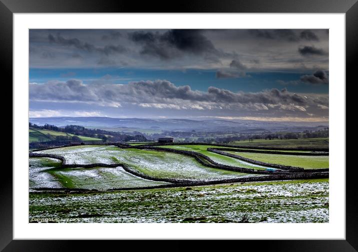 Malhamdale in the snow Framed Mounted Print by kevin cook