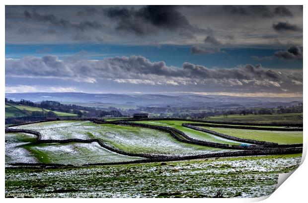 Malhamdale in the snow Print by kevin cook