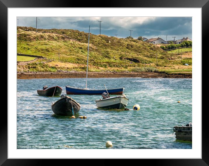Traditional Irish fishing boats vessels in county Galway, near Letterfrack Framed Mounted Print by Frank Bach