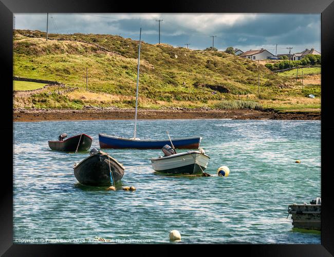 Traditional Irish fishing boats vessels in county Galway, near Letterfrack Framed Print by Frank Bach