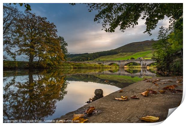 Burnsall in autumn Print by kevin cook