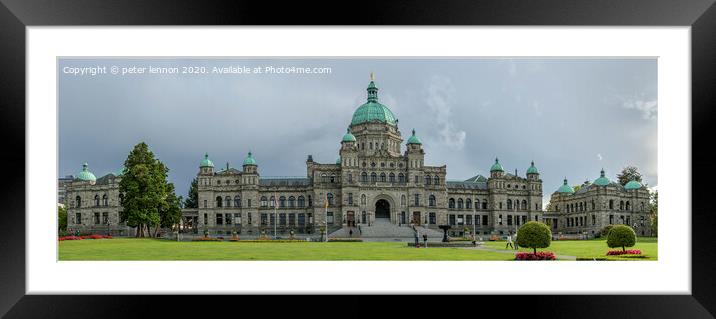 The Parliament Building, Victoria, Vancouver Islan Framed Mounted Print by Peter Lennon