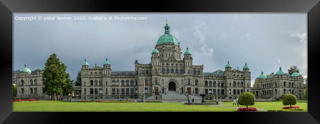 The Parliament Building, Victoria, Vancouver Islan Framed Print by Peter Lennon
