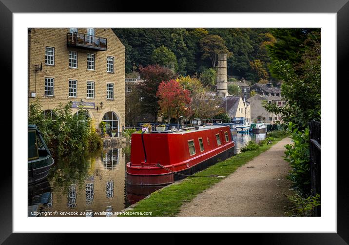 The Red Barge Framed Mounted Print by kevin cook