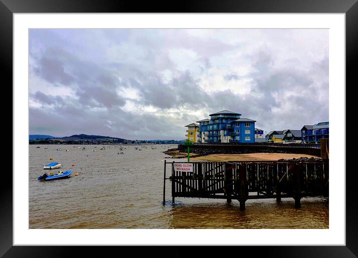 Cloudy and Windy Exmouth Framed Mounted Print by Jeremy Hayden