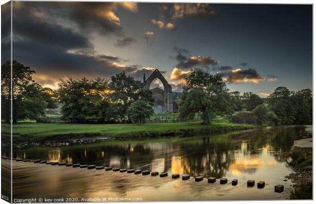 Sunset at Bolton Abbey Canvas Print by kevin cook