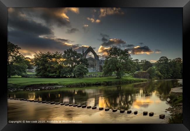 Sunset at Bolton Abbey Framed Print by kevin cook