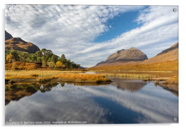 Loch Clair and Liathach  Torridon Scotland Acrylic by Barbara Jones