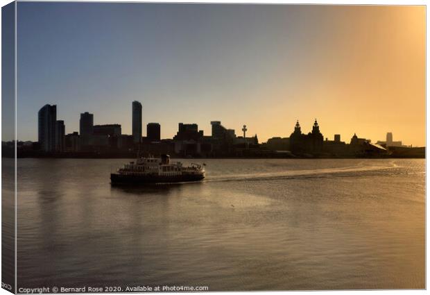 Liverpool Waterfront Sunrise - The Morning Ferry Canvas Print by Bernard Rose Photography