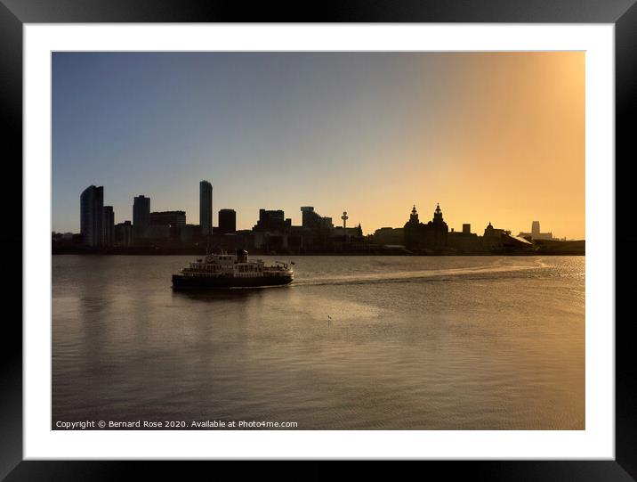 Liverpool Waterfront Sunrise - The Morning Ferry Framed Mounted Print by Bernard Rose Photography