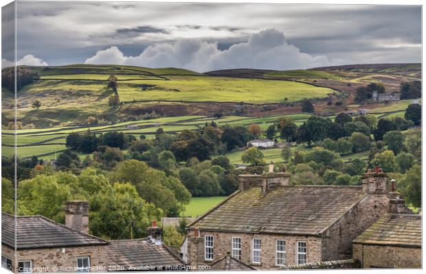 Grinton from Reeth, Swaledale Canvas Print by Richard Laidler
