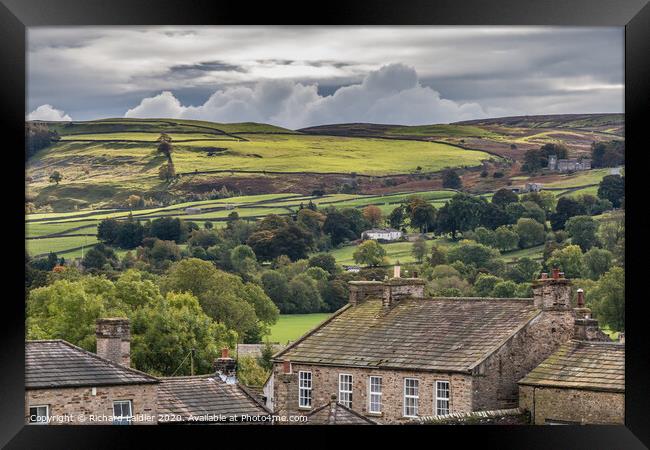 Grinton from Reeth, Swaledale Framed Print by Richard Laidler