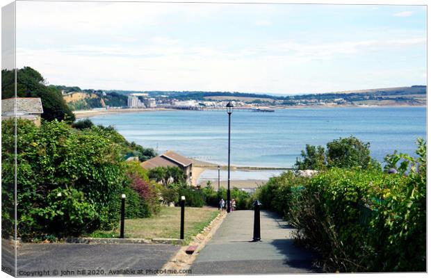 Sandown bay from Shanklin, Isle of Wight. Canvas Print by john hill
