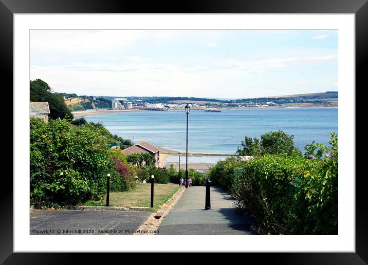 Sandown bay from Shanklin, Isle of Wight. Framed Mounted Print by john hill