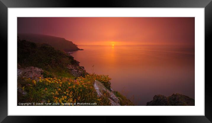 Misty Sunset Framed Mounted Print by David Tyrer