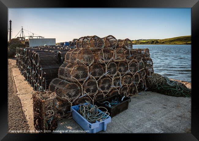 Lobster traps in the port of Westport, western Ireland Framed Print by Frank Bach