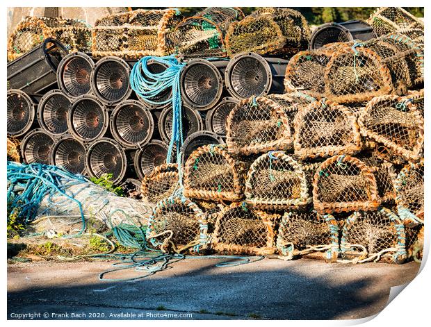 Lobster traps in the port of Westport, western Ireland Print by Frank Bach