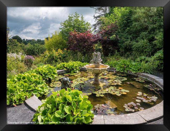 Belvedere house pond and fountain, Ireland Framed Print by Frank Bach