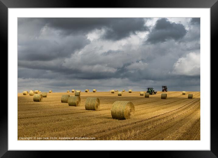 Bales and tractors Framed Mounted Print by kevin cook