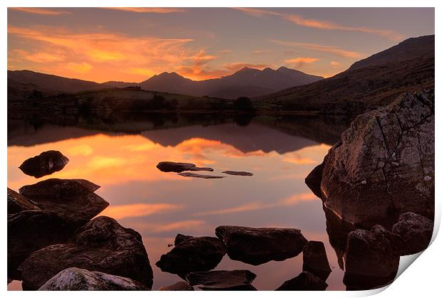 Snowdon sunset Print by Rory Trappe